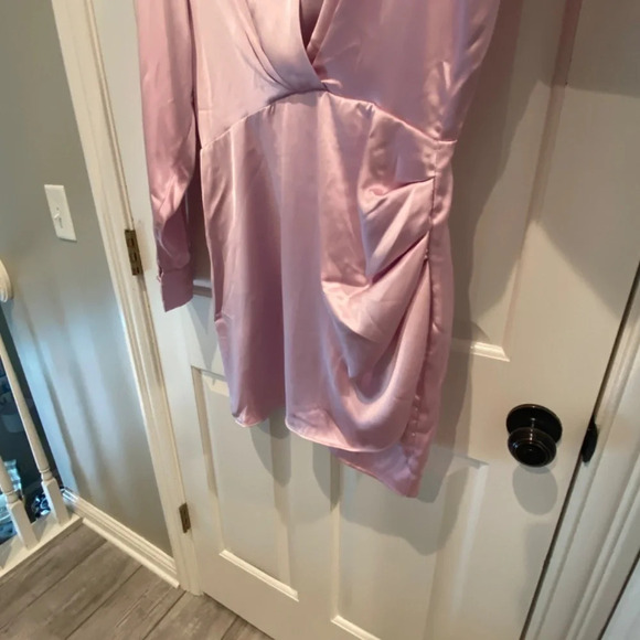 New! ZARA Satin Wrap Dress Blush Pink nwt 16639 - Picture 9 of 15